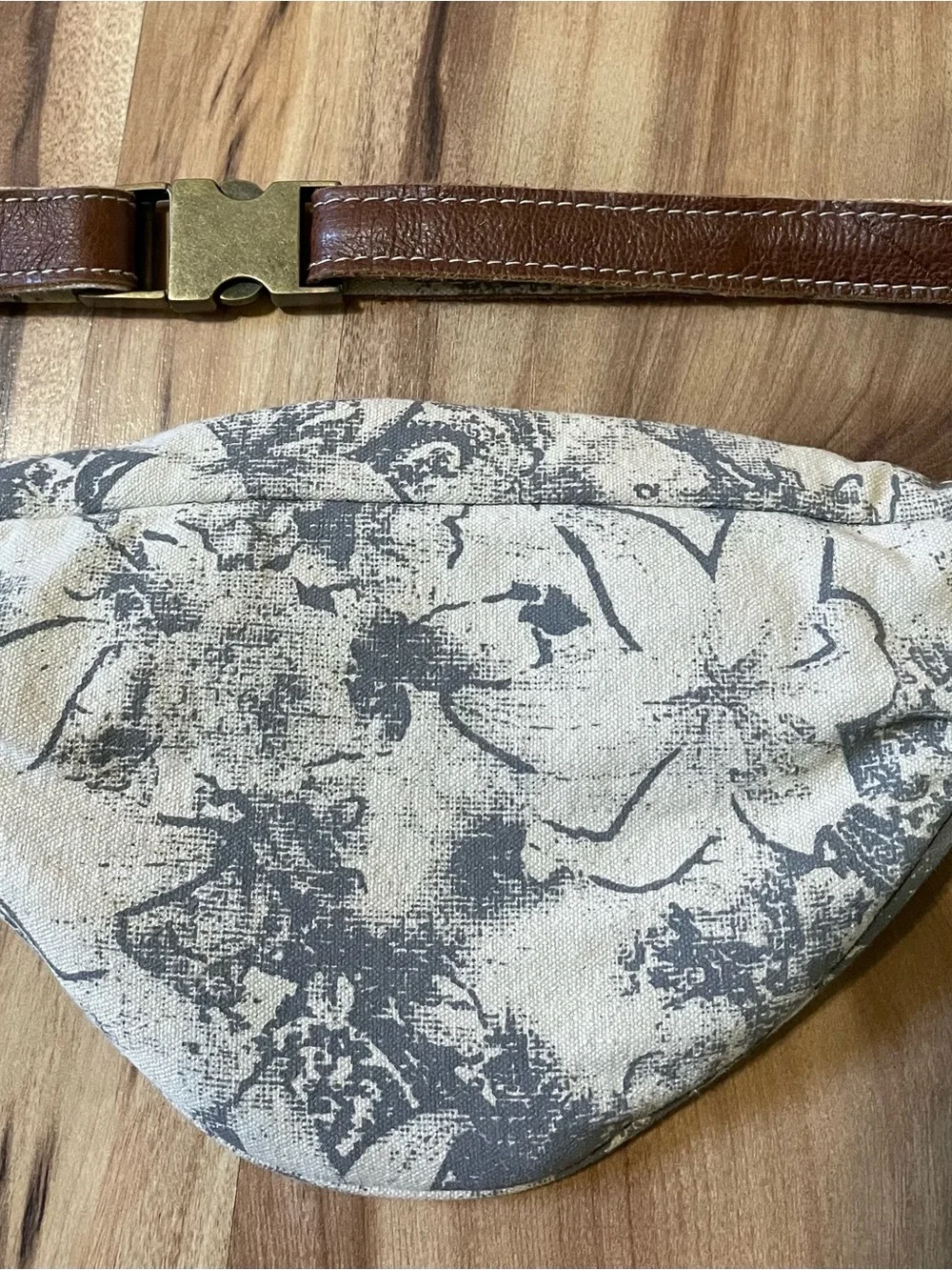 Myra Bag Western Cowhide Canvas Fanny Pack Impression Waist Bag Crossbody